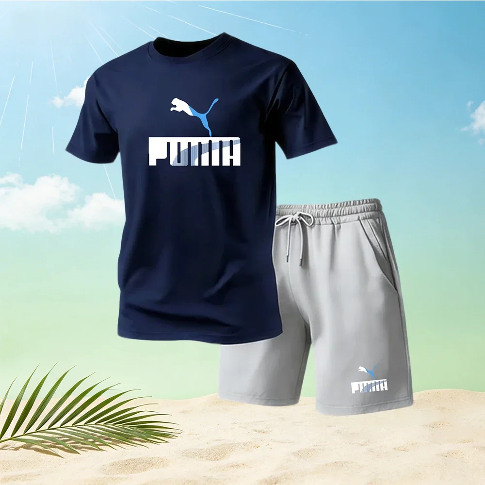 Summer Fashion Street Short Sleeved Sports Suit Men's Sport Shirt Sets Men's Round Neck Short Sleeved Shorts Sports Suit 2-piece
Summer Fashion Street Short Sleeved Sports Suit Men's Sport Shirt Sets Men's Round Neck Short Sleeved Shorts Sports Suit 2-piece