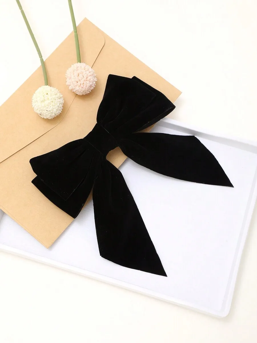 Black Velvet Bow Hair Clip For Women Elegant Large Barrette Hair Accessory
Black Velvet Bow Hair Clip For Women Elegant Large Barrette Hair Accessory