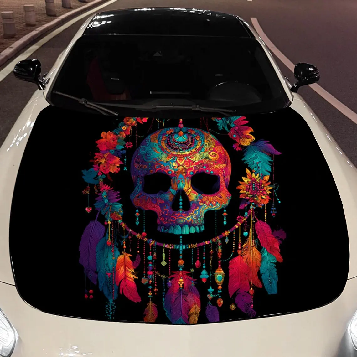 Красочная виниловая пленка с тотемным черепом для автомобиля, водонепроницаемая наклейка на капот автомобиля из материала ПВХ, самоклеящиеся устойчивые к царапинам наклейки для Engi 
Красочная виниловая пленка с тотемным черепом для автомобиля, водонепроницаемая наклейка на капот автомобиля из материала ПВХ, самоклеящиеся устойчивые к царапинам наклейки для Engi