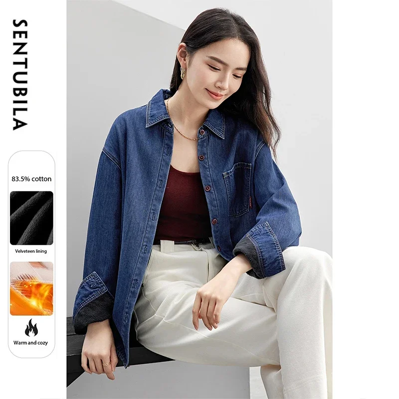 SENTUBILA Winter Blue Denim Coats Women 2025 Vintage Cotton Turn Down Collar Spliced Button Fleece Warm Outerwear W44W58337
SENTUBILA Winter Blue Denim Coats Women 2025 Vintage Cotton Turn Down Collar Spliced Button Fleece Warm Outerwear W44W58337