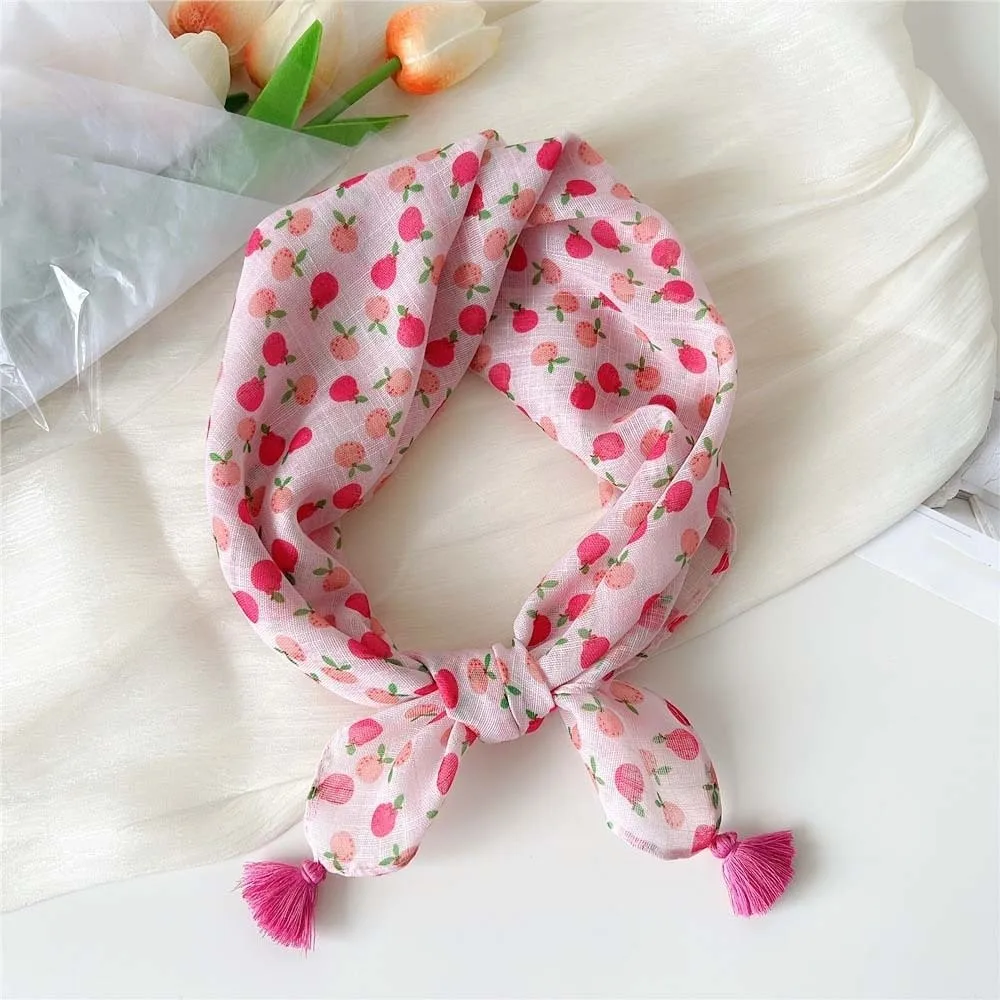 Neck Wrap Cotton-Linen Square Scarf Fringed Breathable Floral Kerchief Cherry Print 60x60cm Neck Neckerchief Sun-Protection
Neck Wrap Cotton-Linen Square Scarf Fringed Breathable Floral Kerchief Cherry Print 60x60cm Neck Neckerchief Sun-Protection