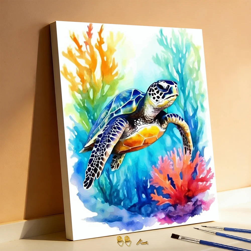 Huacan DIY Oil Painting By Numbers Turtle Animal Coloring By Numbers Tortoise Digital Oil Painting Coral Home Decoration Gift
Huacan DIY Oil Painting By Numbers Turtle Animal Coloring By Numbers Tortoise Digital Oil Painting Coral Home Decoration Gift