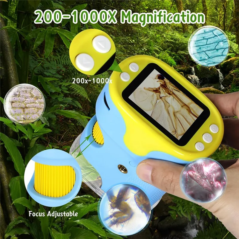 Premium-Handheld Digital Microscope For Kids With 2Inch HD Screen, 200-1000X Pocket Microscope, Educational Gift For Children 
Premium-Handheld Digital Microscope For Kids With 2Inch HD Screen, 200-1000X Pocket Microscope, Educational Gift For Children