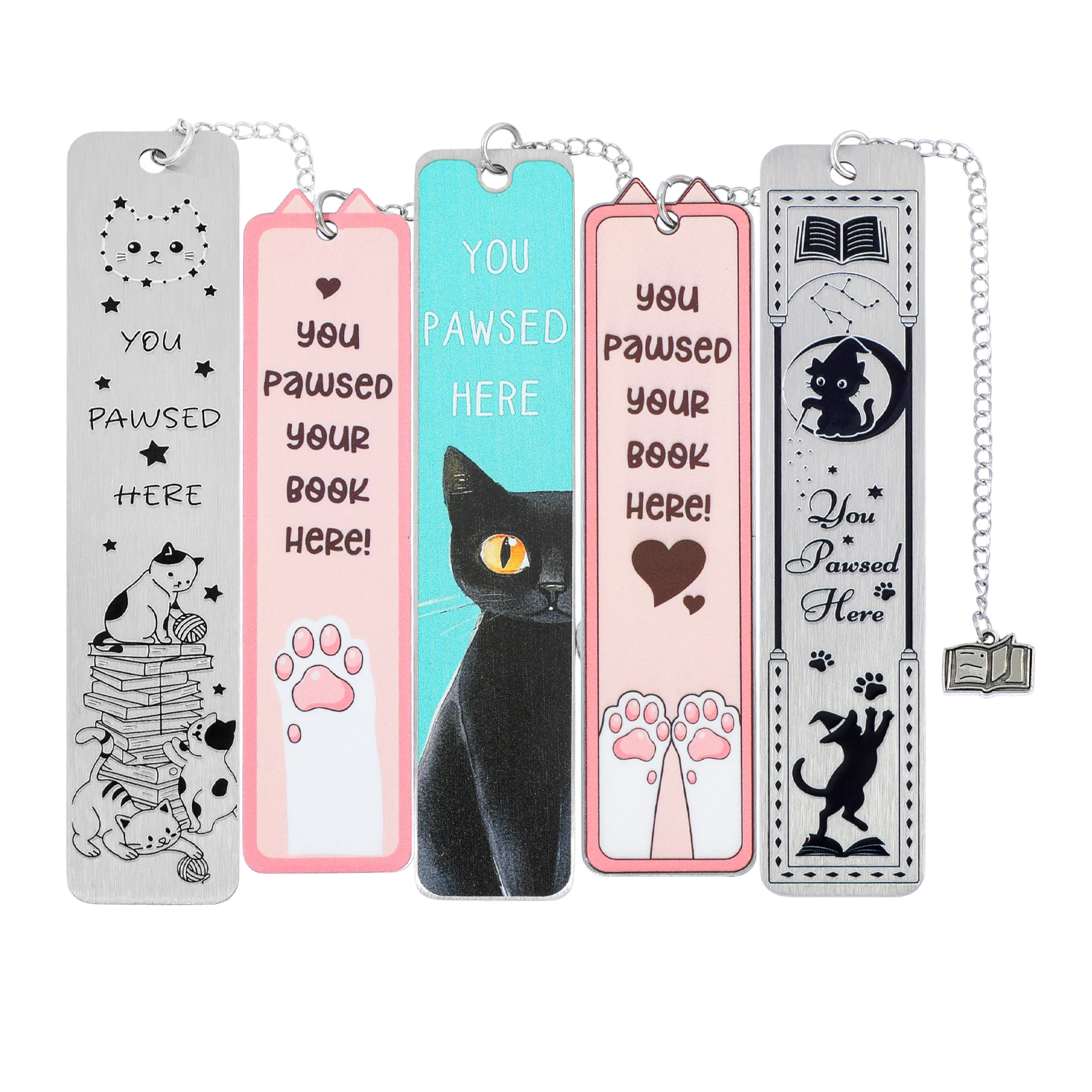 Cute Cat Stainless Steel Bookmark YOU PAWSED HERE Reading Lover's Book Accessory Birthday Gift for Cat Lovers Christmas Gift
Cute Cat Stainless Steel Bookmark YOU PAWSED HERE Reading Lover's Book Accessory Birthday Gift for Cat Lovers Christmas Gift