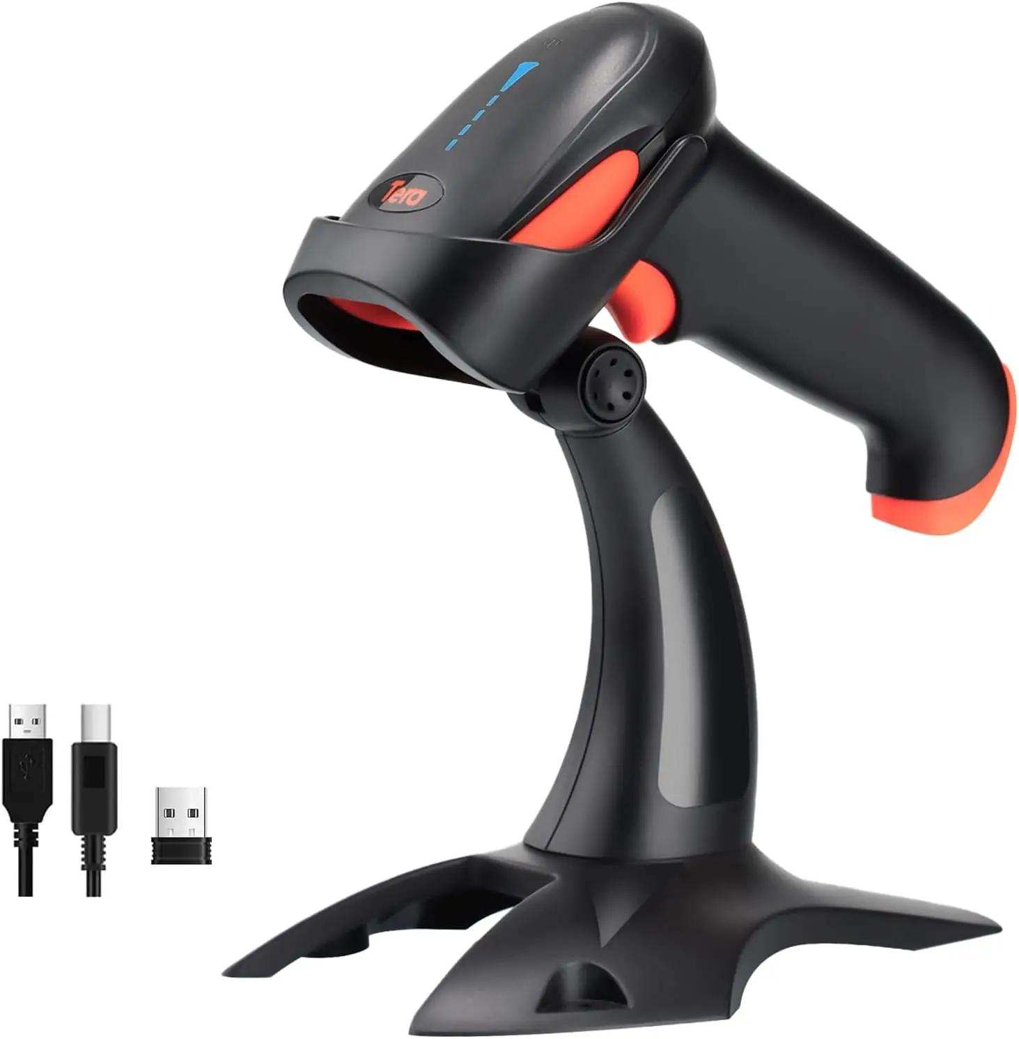 Wireless 1D 2D QR Barcode Scanner with Stand: Bluetooth, USB, Vibration Alert, Battery Indicator - Orange
Wireless 1D 2D QR Barcode Scanner with Stand: Bluetooth, USB, Vibration Alert, Battery Indicator - Orange