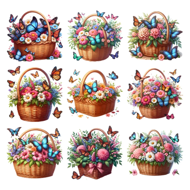 Chic Butterfly Flower Basket Rose Iron-on Transfer For Clothing DIY Washable T-shirts Thermal Stickers Beautiful Flowers Patches
Chic Butterfly Flower Basket Rose Iron-on Transfer For Clothing DIY Washable T-shirts Thermal Stickers Beautiful Flowers Patches
