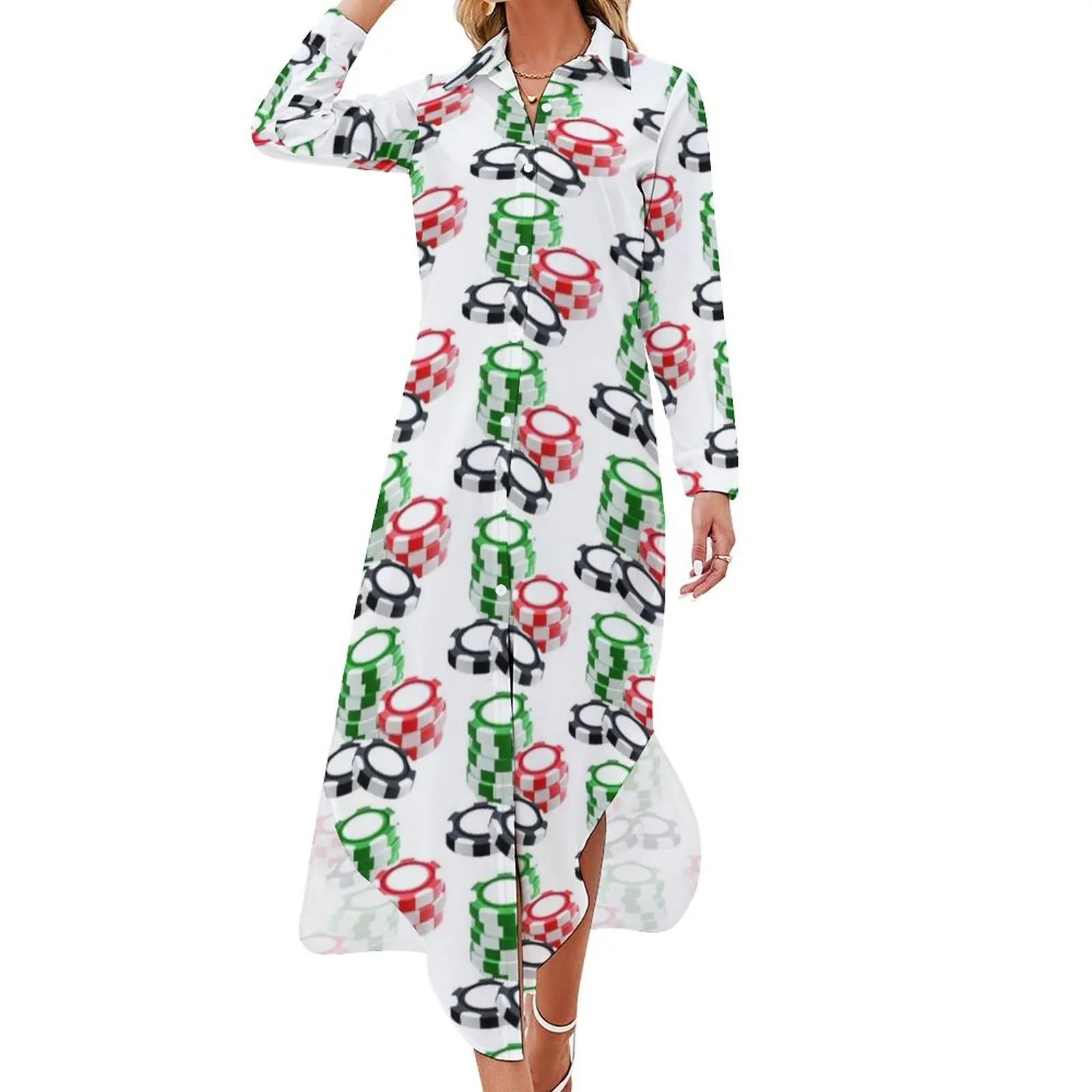 Poker chips Long Sleeved Shirt Dress women dresses birthday dresses for women cute dress
Poker chips Long Sleeved Shirt Dress women dresses birthday dresses for women cute dress