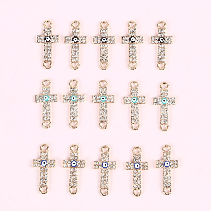 10pcs double hole devil's eye cross alloy charms, bracelet connector DIY keychain charms for jewelry making, wholesale gifts
10pcs double hole devil's eye cross alloy charms, bracelet connector DIY keychain charms for jewelry making, wholesale gifts