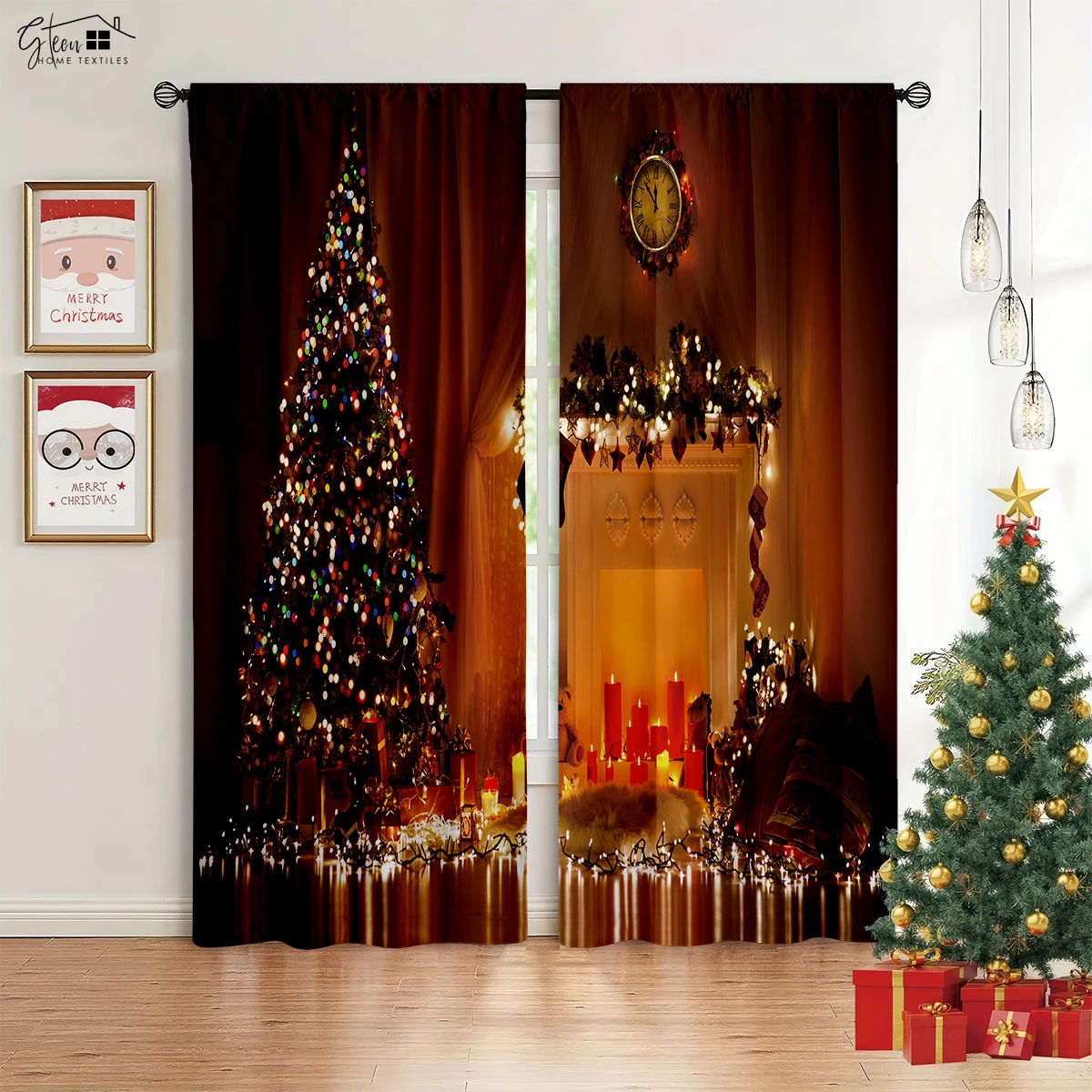 2-Piece Christmas Decoration Curtains Fireplace Christmas Tree Cartoon Print Bedroom Dining Room Party Decoration Curtains
2-Piece Christmas Decoration Curtains Fireplace Christmas Tree Cartoon Print Bedroom Dining Room Party Decoration Curtains