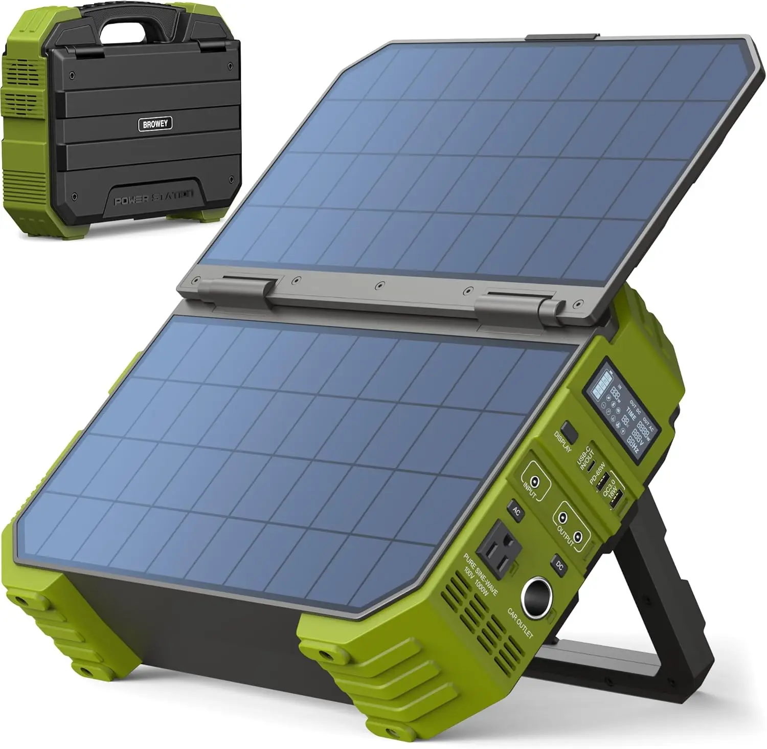 Portable Power Station, 1000W (Peak 2000W) Solar Generator with Built-in Solar Panel, 614WH LiFePO4 Battery Pack, AC/DC/USB/PD O
Portable Power Station, 1000W (Peak 2000W) Solar Generator with Built-in Solar Panel, 614WH LiFePO4 Battery Pack, AC/DC/USB/PD O