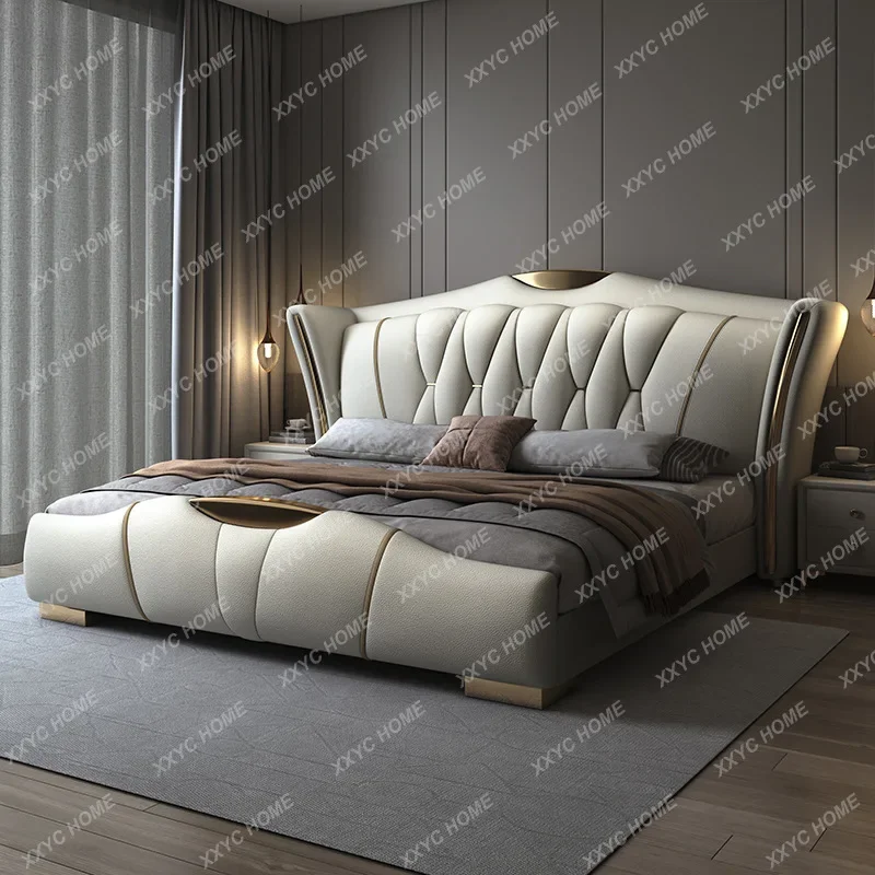 GH Light luxury leather bed leather new modern simple 1.5 meters soft bag 1.8 meters double master bed
GH Light luxury leather bed leather new modern simple 1.5 meters soft bag 1.8 meters double master bed