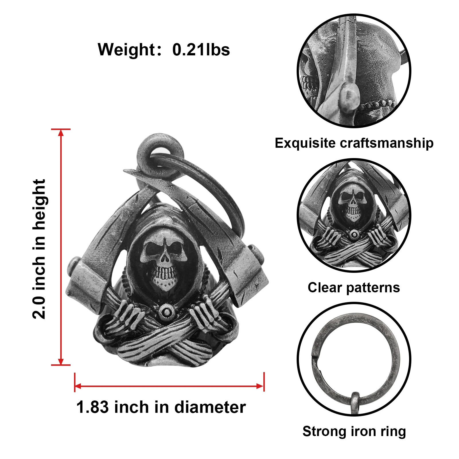 3D Grim Reaper мотоциклетный колокольчик Guardian Angel Drive Away Gremlin, байкерский колокольчик для мужчин и женщин, езда на удачу, подарок на удачу
3D Grim Reaper мотоциклетный колокольчик Guardian Angel Drive Away Gremlin, байкерский колокольчик для мужчин и женщин, езда на удачу, подарок на удачу