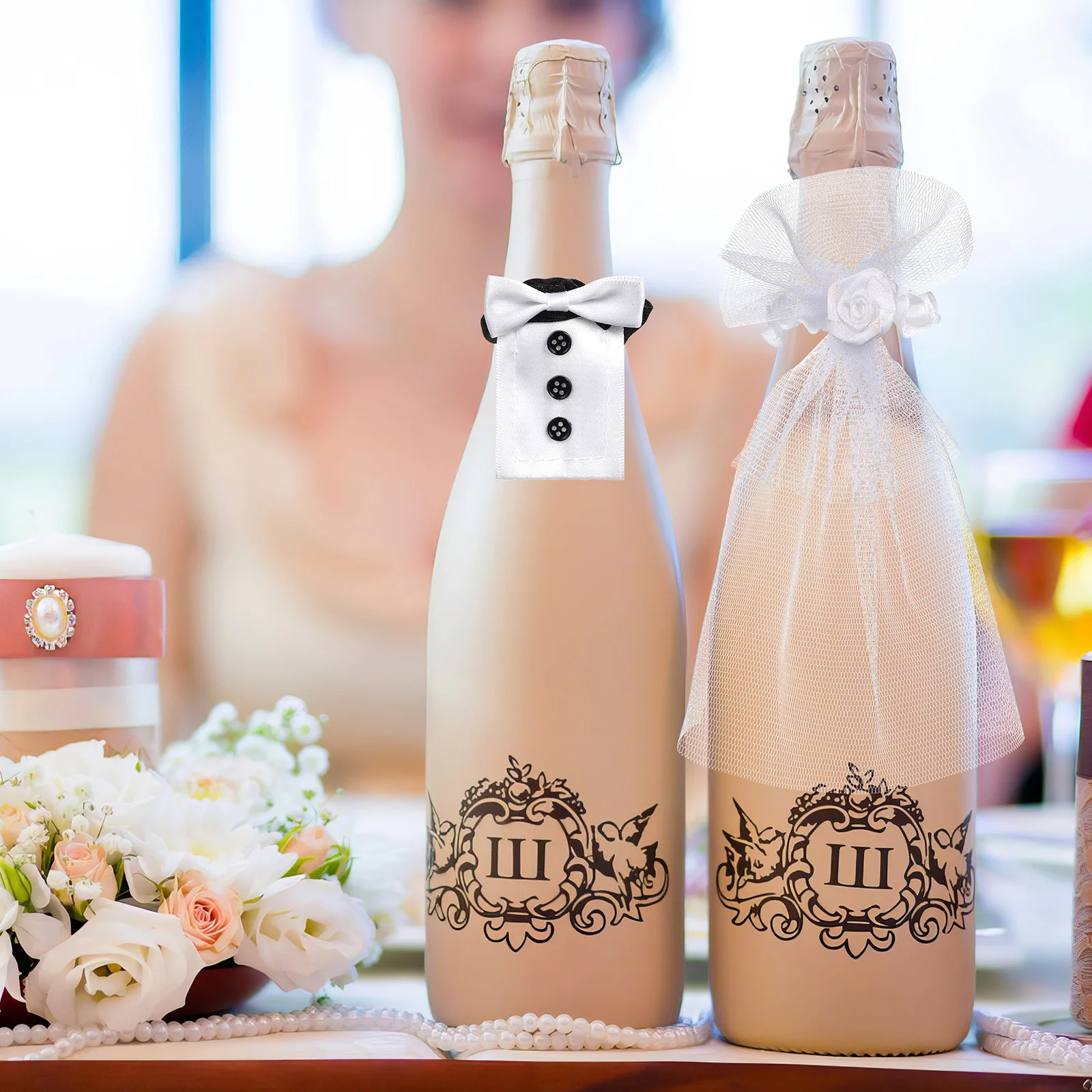 Wine Bottle Cover Bride Dress nament Creative Decorative Cloth Suit Gifts for Party Accessories
Wine Bottle Cover Bride Dress nament Creative Decorative Cloth Suit Gifts for Party Accessories