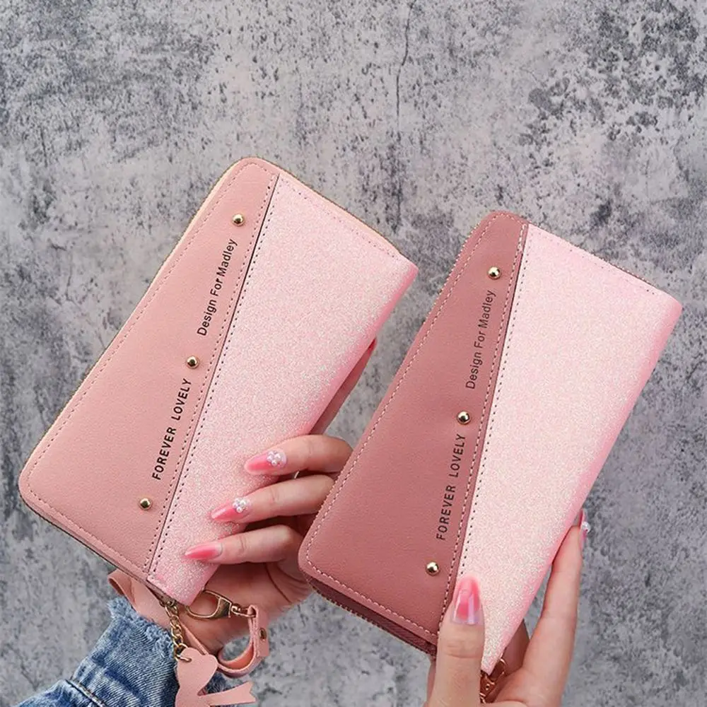 Zipper PU Leather Women Long Purse Shiny Tassel Pendant Woman Clutch Wallet Color Contrast Storage Square Card Bag Travel
Zipper PU Leather Women Long Purse Shiny Tassel Pendant Woman Clutch Wallet Color Contrast Storage Square Card Bag Travel