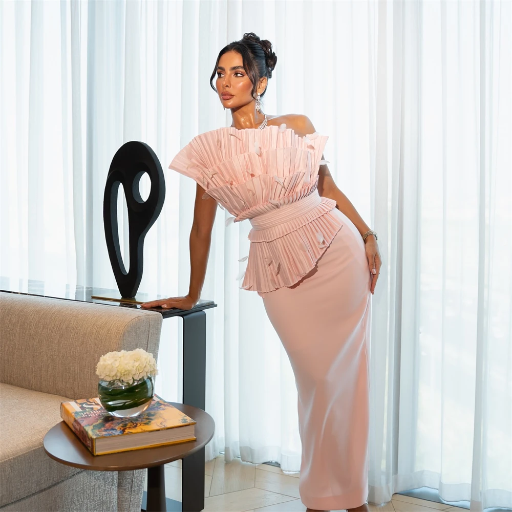 Customized Soft Pink Jersey Evening Dress Fashion Strapless Sleeveless Homecoming Dresses Exquisite Special Occasion Gowns
Customized Soft Pink Jersey Evening Dress Fashion Strapless Sleeveless Homecoming Dresses Exquisite Special Occasion Gowns