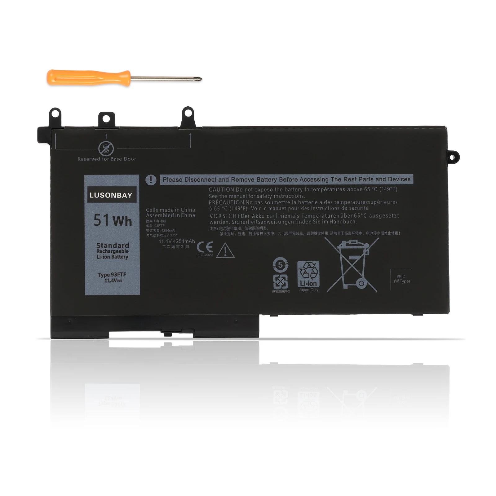 LUSONBAY 93FTF 51Wh Laptop Battery For DELL Latitude 5280 5480 5580 E5280 E5480 E5580 E5290 E5490 E5590 Series 83XPC 4YFVG
LUSONBAY 93FTF 51Wh Laptop Battery For DELL Latitude 5280 5480 5580 E5280 E5480 E5580 E5290 E5490 E5590 Series 83XPC 4YFVG