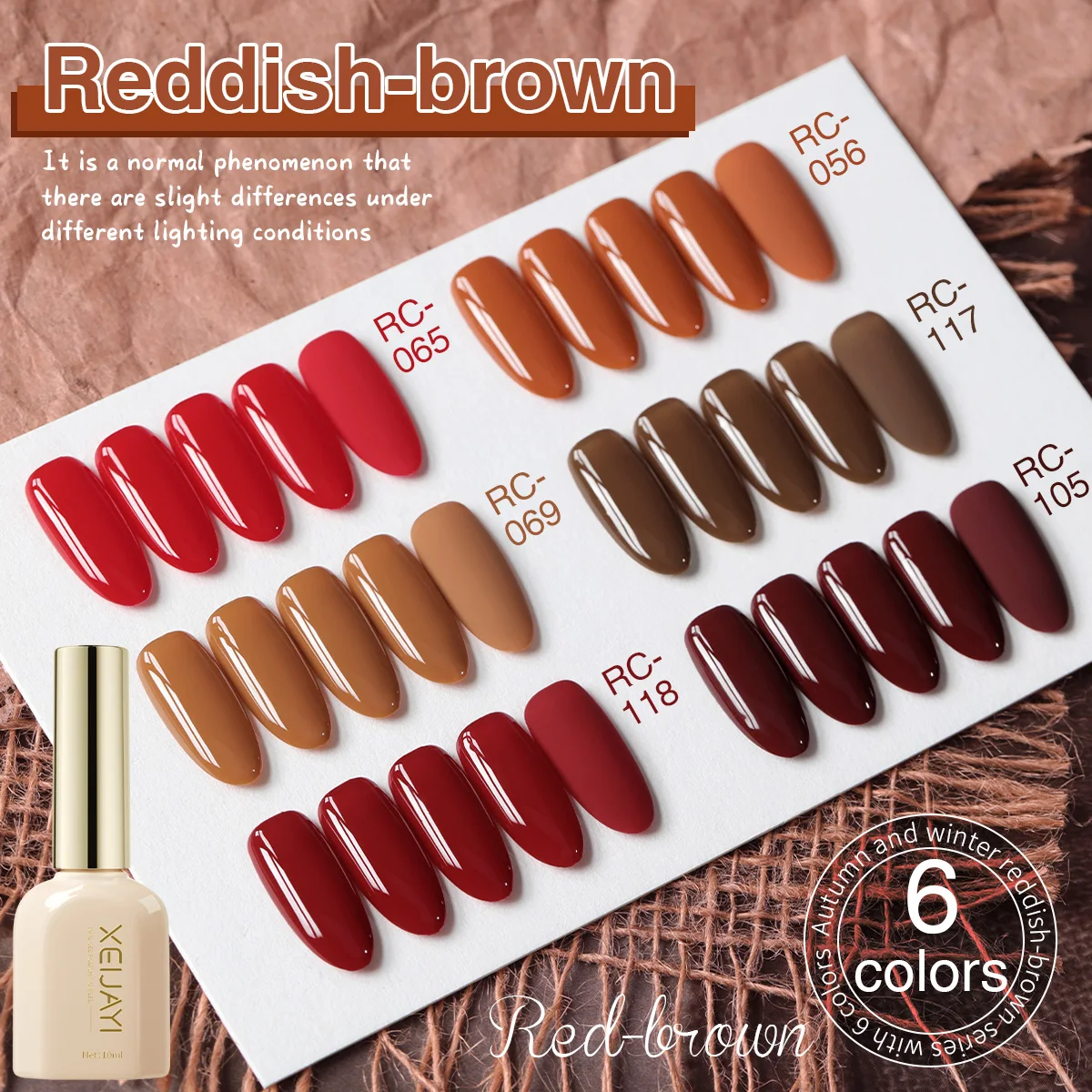 XEIJAYI Roman Bottle Red-brown 6pcs/set--Suitable for DIY Nail Design For Women And Girls Soaking UV LED Nail Gel
XEIJAYI Roman Bottle Red-brown 6pcs/set--Suitable for DIY Nail Design For Women And Girls Soaking UV LED Nail Gel