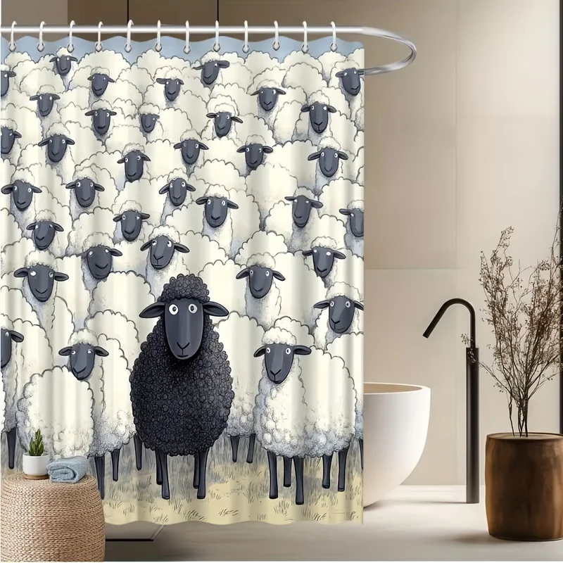 Black Sheep Shower Curtain – Minimalist Graphic Design, 12 Hooks, Machine Washable, Modern Bathroom Decor Gift
Black Sheep Shower Curtain – Minimalist Graphic Design, 12 Hooks, Machine Washable, Modern Bathroom Decor Gift