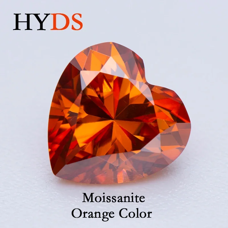 Moissanite Stone Heart Cut Orange Color VVS1 Gemstone Passed Diamond Tester Beads for DIY Jewelry Making with GRA Certificate
Moissanite Stone Heart Cut Orange Color VVS1 Gemstone Passed Diamond Tester Beads for DIY Jewelry Making with GRA Certificate