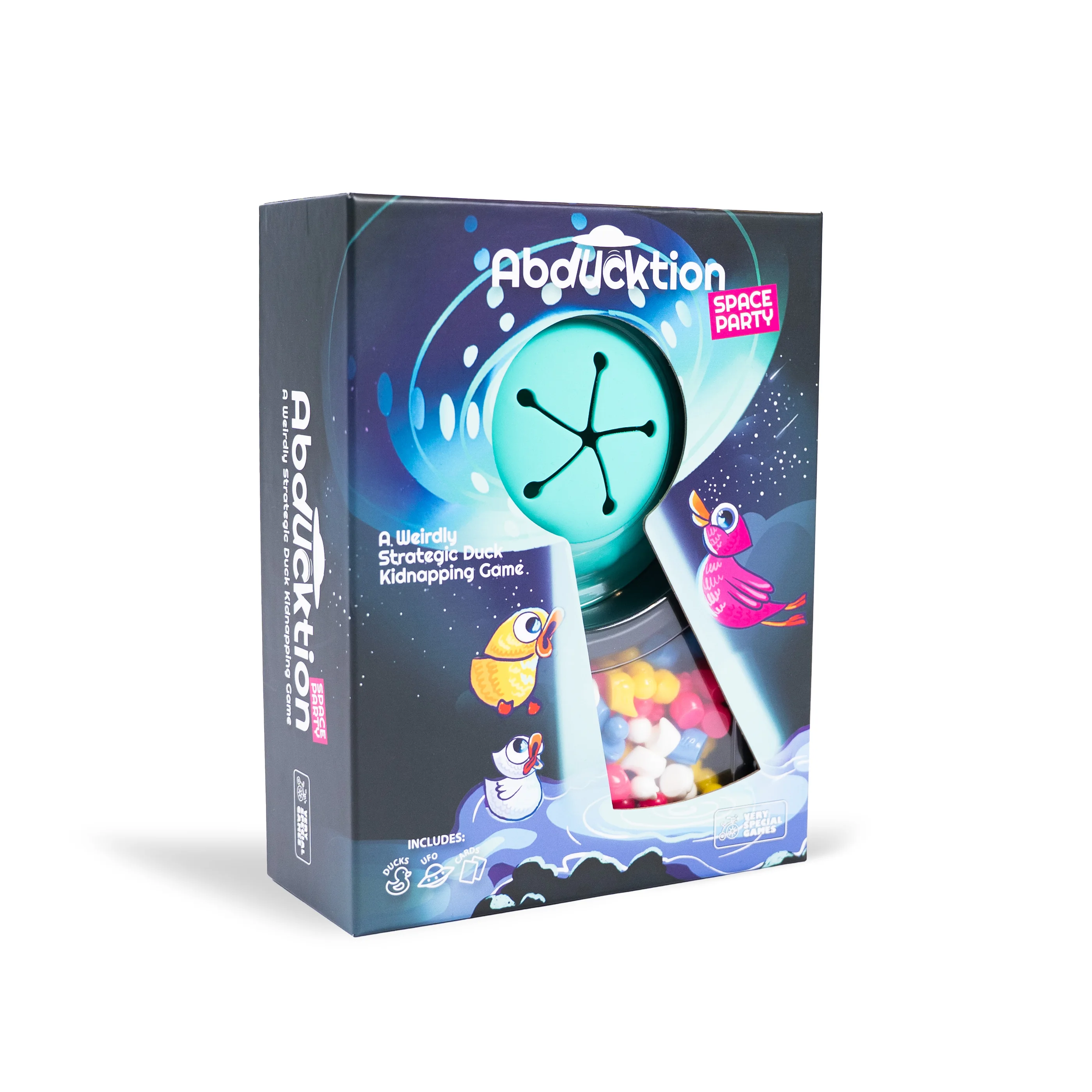 Abducktion Space Party Edition - A weirdly Strategic Duck Kidnapping Game, 15-Minutes of Light Strategy of Ducks, a UFO, and Min
Abducktion Space Party Edition - A weirdly Strategic Duck Kidnapping Game, 15-Minutes of Light Strategy of Ducks, a UFO, and Min