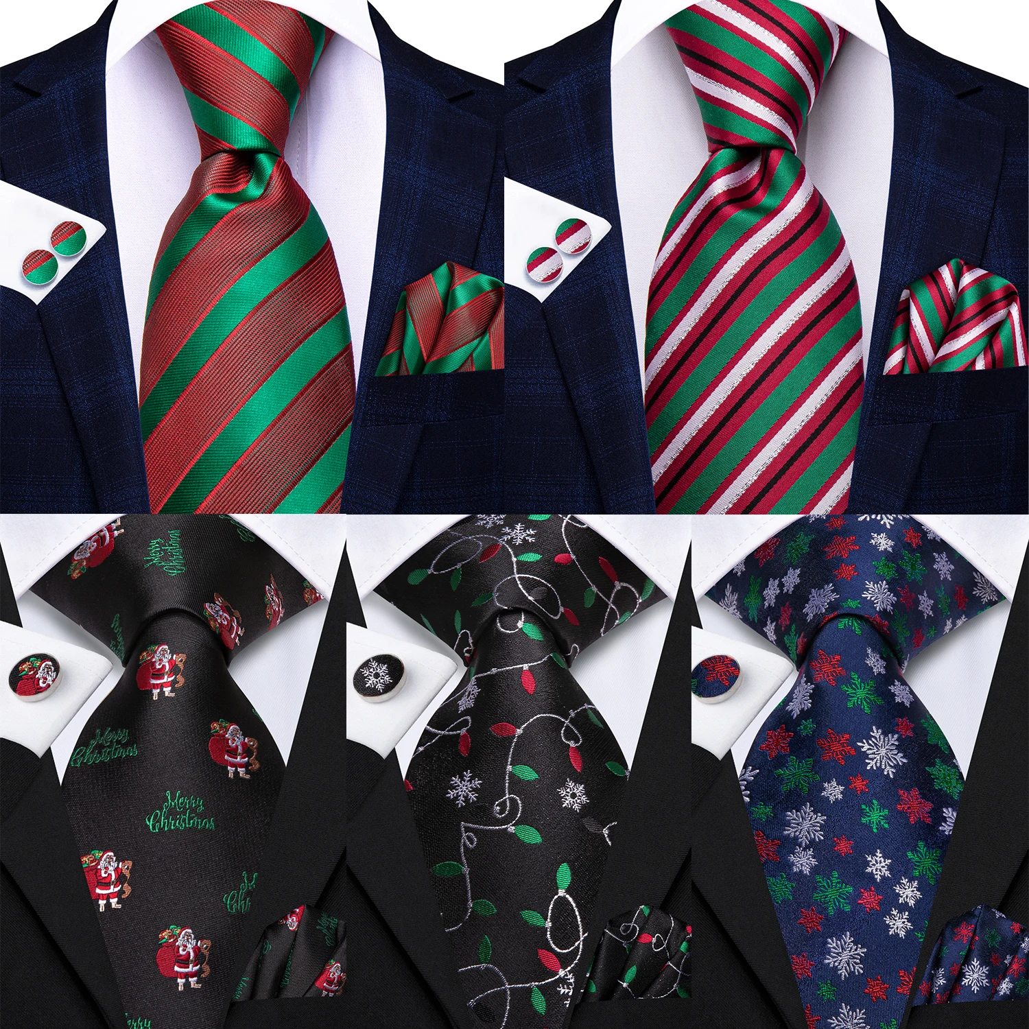 Hi-Tie красный, зеленый, белый полосатый галстук для мужчин, жених, рождественский свадебный галстук, карманный квадратный аксессуар для запонок, оптовая продажа
Hi-Tie красный, зеленый, белый полосатый галстук для мужчин, жених, рождественский свадебный галстук, карманный квадратный аксессуар для запонок, оптовая продажа