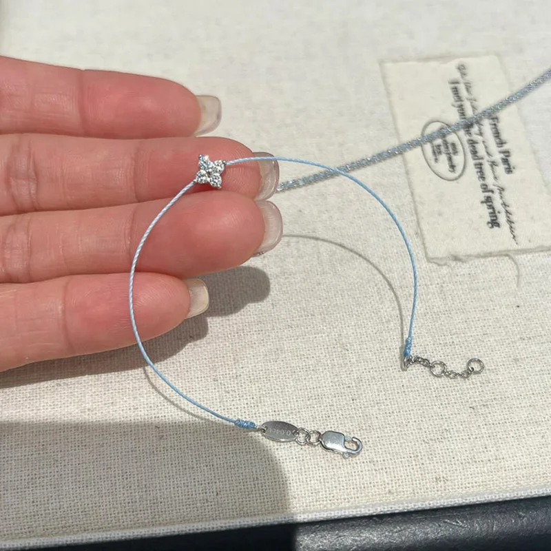 New 925 Silver Blue Twine Inlaid Shiny 5A Zircon Vintage Bracelet For Women Girls Elegant Delicate Fine Jewelry For Party Gift
New 925 Silver Blue Twine Inlaid Shiny 5A Zircon Vintage Bracelet For Women Girls Elegant Delicate Fine Jewelry For Party Gift