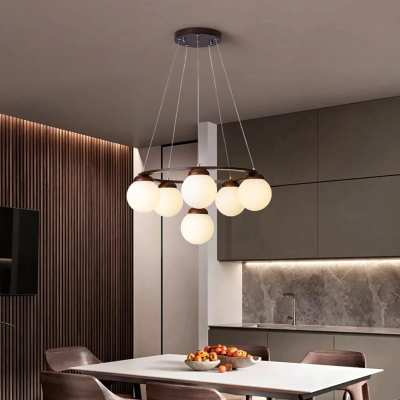 Nordic Creative Wooden LED Chandelier Glass Ball Modern Minimalist Restaurant Decoration Ring Light Attic Living Room Lighting
Nordic Creative Wooden LED Chandelier Glass Ball Modern Minimalist Restaurant Decoration Ring Light Attic Living Room Lighting