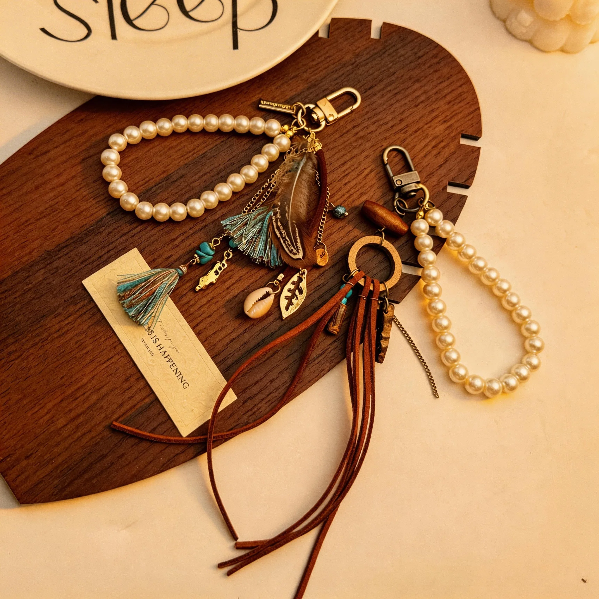 Boho Pearl Beaded Phone Lanyard Long Tassel Feather Shell Charm Keychain Luxury Handmade Bag Pendant Strap Accessory for Women
Boho Pearl Beaded Phone Lanyard Long Tassel Feather Shell Charm Keychain Luxury Handmade Bag Pendant Strap Accessory for Women