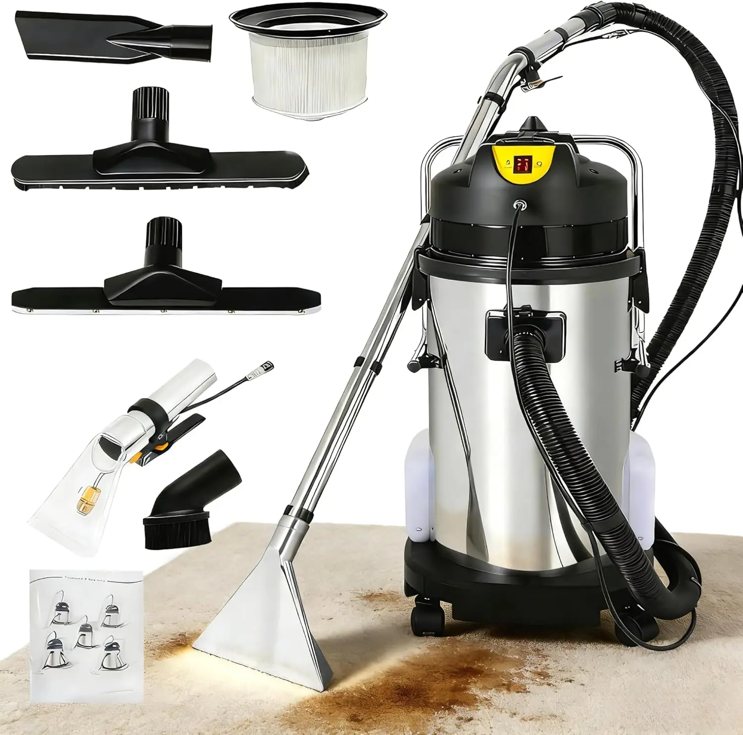 Commercial Carpet Cleaning Machine 1000W 110V 40L 11Gal Professional Commercial 3 in 1 Carpet Spraying Floor Brush Cleaner
Commercial Carpet Cleaning Machine 1000W 110V 40L 11Gal Professional Commercial 3 in 1 Carpet Spraying Floor Brush Cleaner