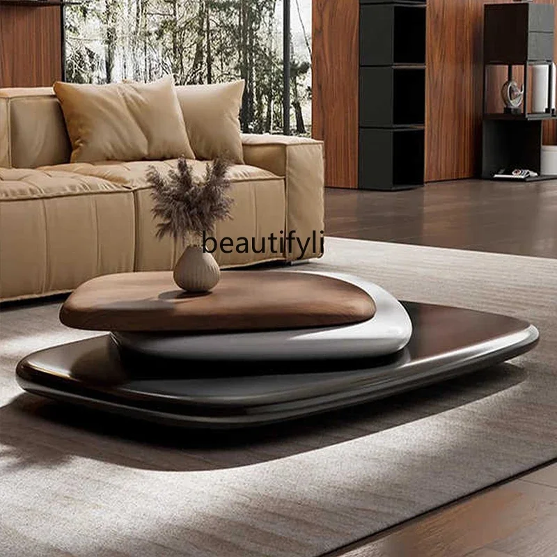 Modern minimalist rotating special-shaped coffee table living room Italian creative solid wood edge table
Modern minimalist rotating special-shaped coffee table living room Italian creative solid wood edge table