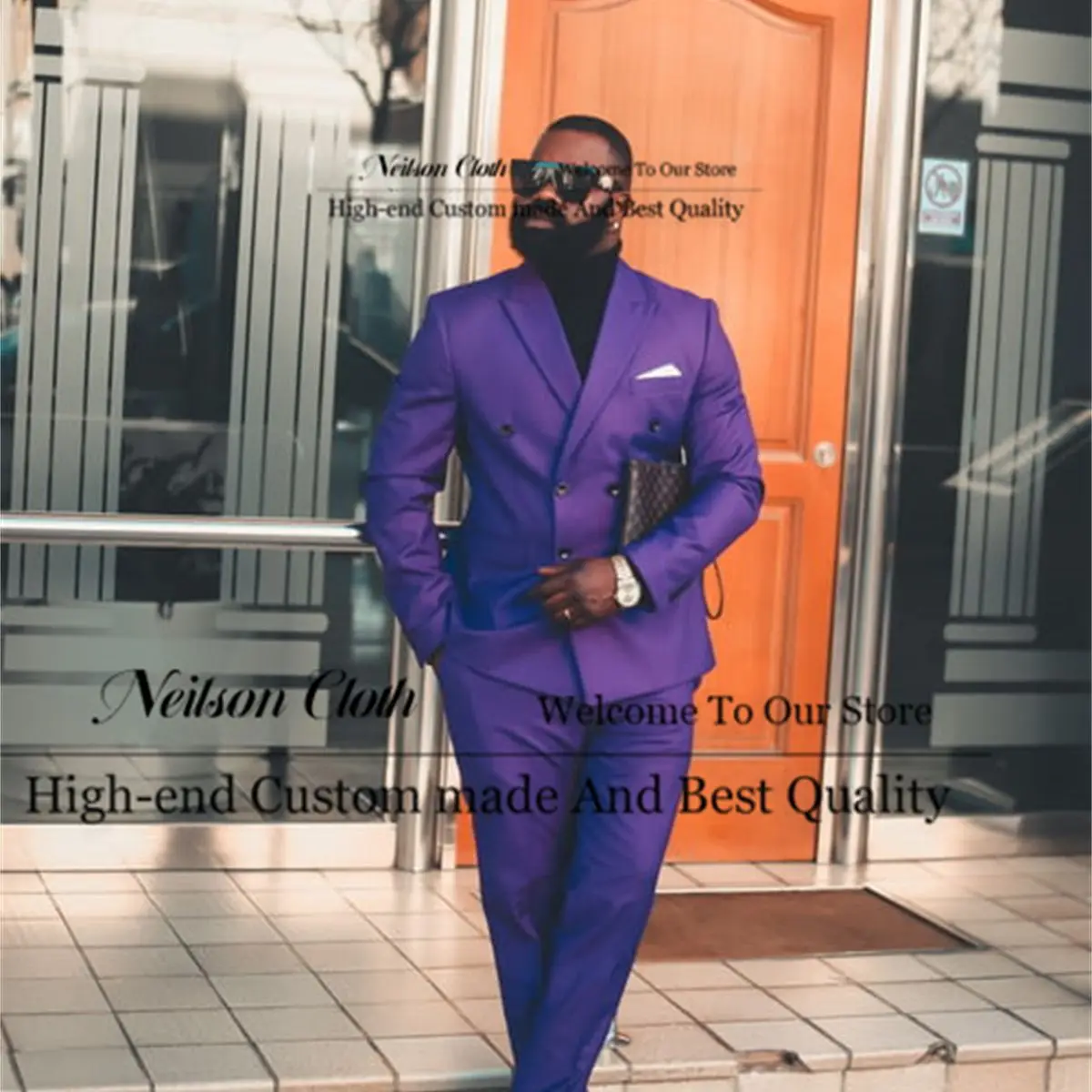 Purple Men Suits Peaked Lapel Double Breasted Groom Wedding Tuxedos 2 Pieces Sets Male Prom Blazers Slim Fit Terno Masculino
Purple Men Suits Peaked Lapel Double Breasted Groom Wedding Tuxedos 2 Pieces Sets Male Prom Blazers Slim Fit Terno Masculino