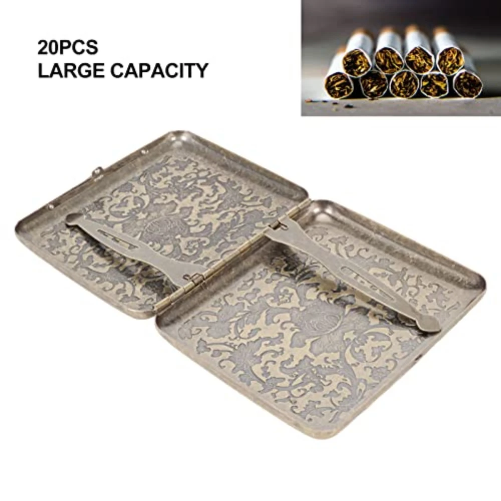 Special Qualities Cigarette CaseBox Metal Retro Cigarette Case for 20 Flowers Sturdy Double Sided Spring Clip Open Pocket Holder
Special Qualities Cigarette CaseBox Metal Retro Cigarette Case for 20 Flowers Sturdy Double Sided Spring Clip Open Pocket Holder