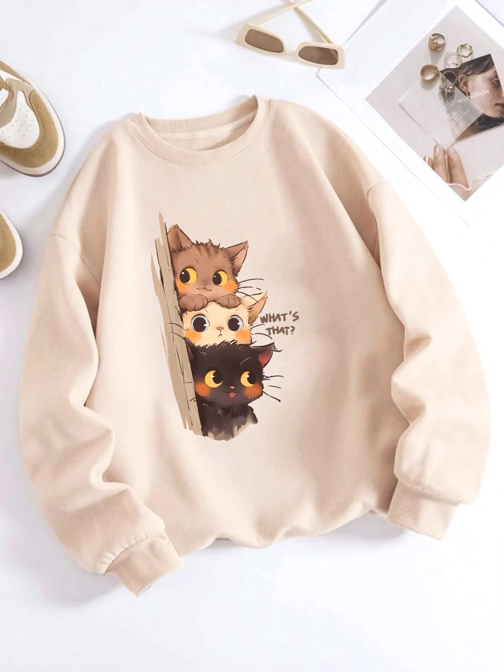 Three Little Cats Are Secretly Watching You Print 2025 Autumn Winter Hoodie Women Street Sweatshirt Basics Sporty Pullover Cloth
Three Little Cats Are Secretly Watching You Print 2025 Autumn Winter Hoodie Women Street Sweatshirt Basics Sporty Pullover Cloth