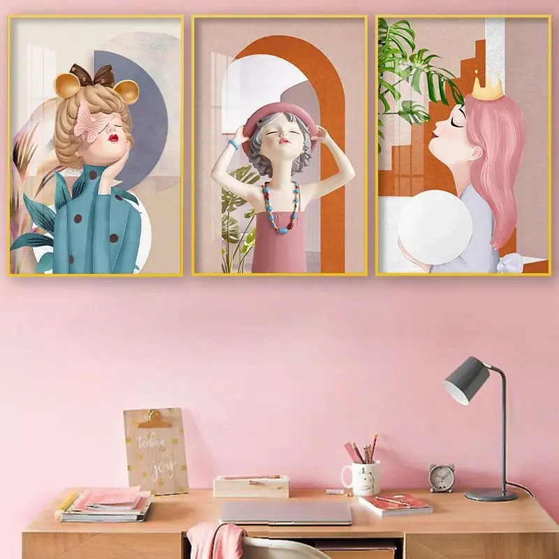 Modern simple cartoon decoration children's room girl bedroom room bedside canvas painting
Modern simple cartoon decoration children's room girl bedroom room bedside canvas painting