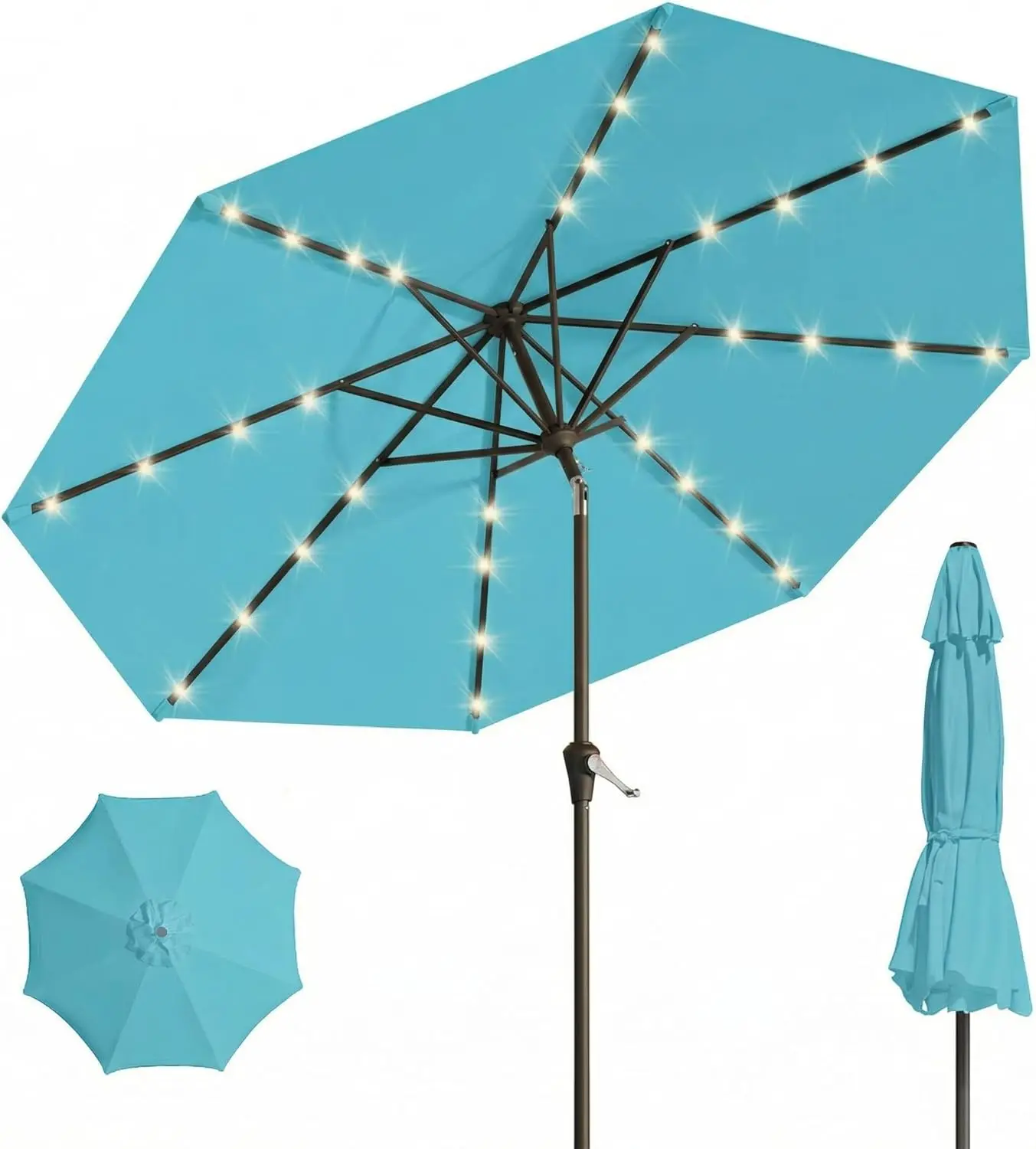 10FT Solar Umbrella with 32 LED Lights, Patio Umbrella with Tilt and Crank, UV-Resistant Outdoor Umbrella for Pool Garden Deck
10FT Solar Umbrella with 32 LED Lights, Patio Umbrella with Tilt and Crank, UV-Resistant Outdoor Umbrella for Pool Garden Deck