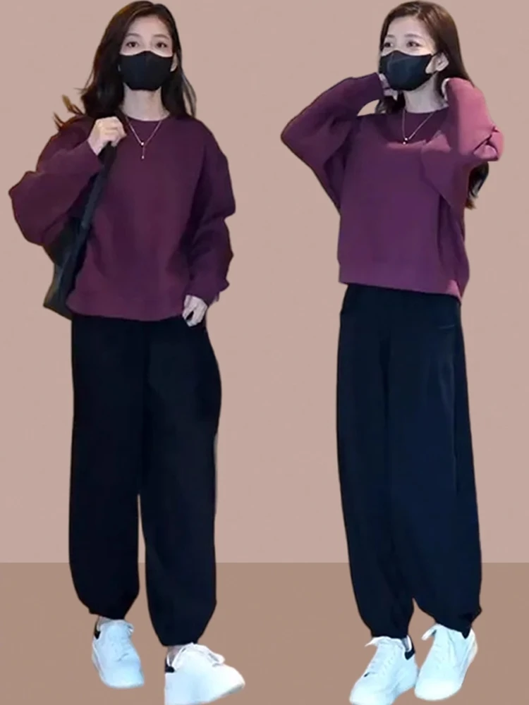 Fashionable Sporty Casual Sweatshirt And Pants Set plus Size Women Spring Autumn New Style Comfortable Loose Fit Two Piece Suit
Fashionable Sporty Casual Sweatshirt And Pants Set plus Size Women Spring Autumn New Style Comfortable Loose Fit Two Piece Suit
