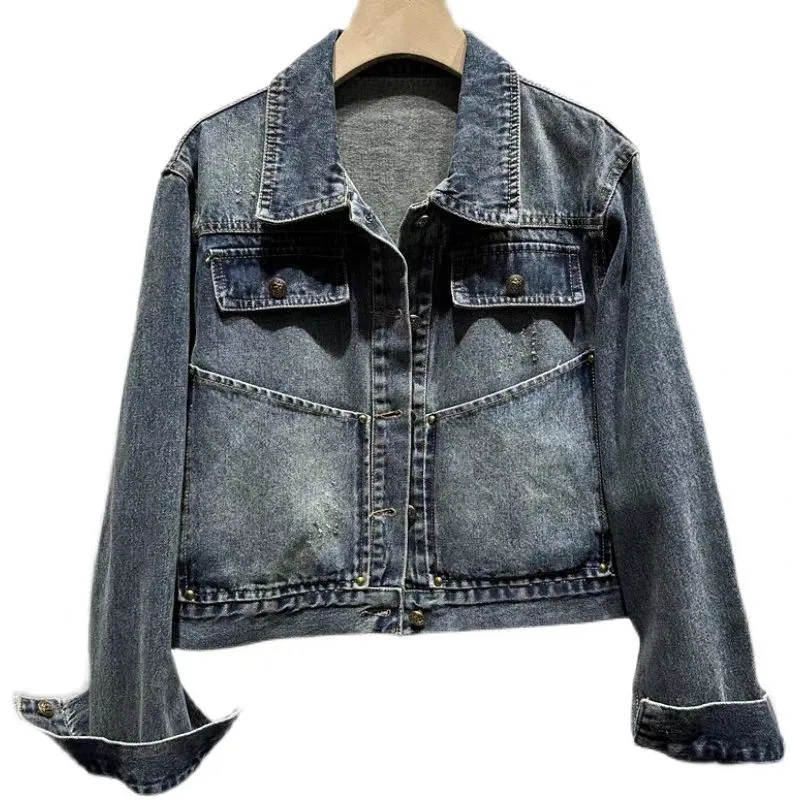 Vintage Short Denim Jacket Autumn And Winter New Korean Fashion Long Sleeve Design Washed Temperament Casual Tops Female B975
Vintage Short Denim Jacket Autumn And Winter New Korean Fashion Long Sleeve Design Washed Temperament Casual Tops Female B975