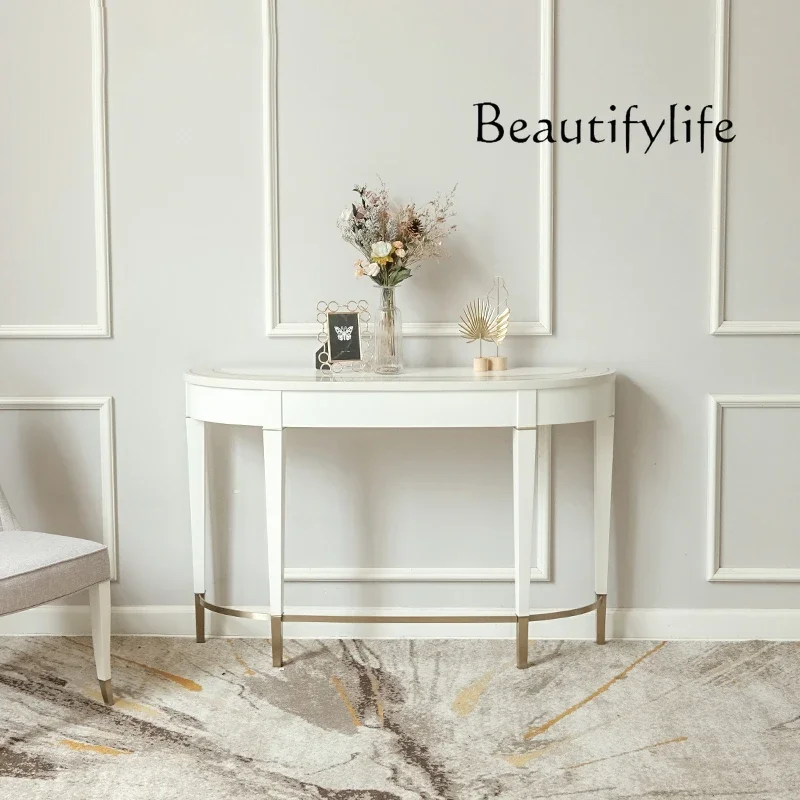 entrance table Art design Living room side cabinet American entrance cabinet Solid wood modern simple semi-round
entrance table Art design Living room side cabinet American entrance cabinet Solid wood modern simple semi-round