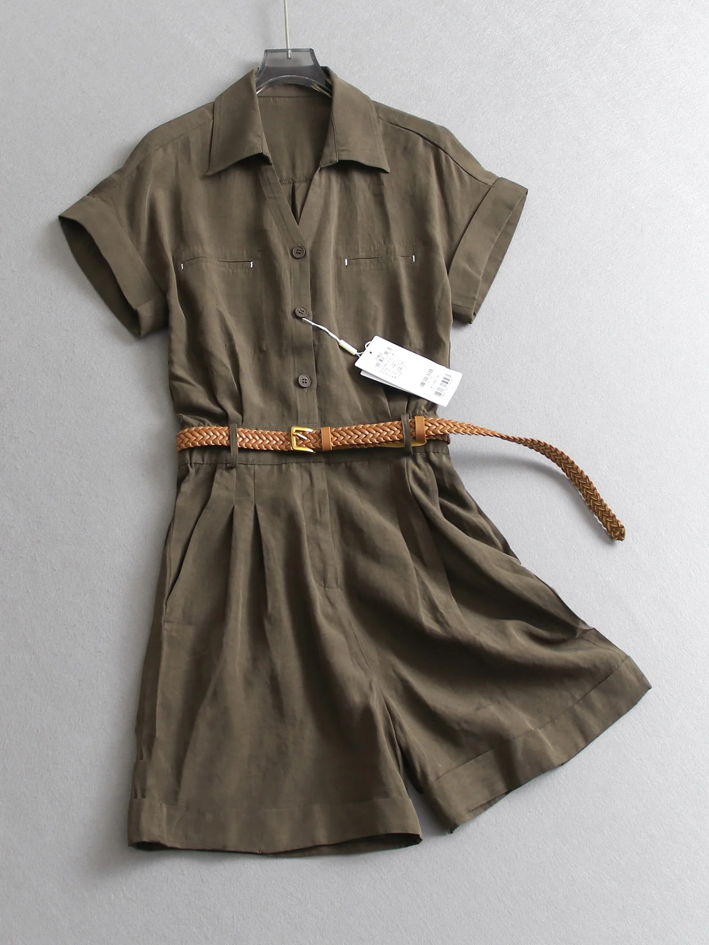 High Intelligence Sensation Workwear Shirt Pantsuit Belted Pure Color Commute Women's Overall Shorts T320 Summer Fashion
High Intelligence Sensation Workwear Shirt Pantsuit Belted Pure Color Commute Women's Overall Shorts T320 Summer Fashion