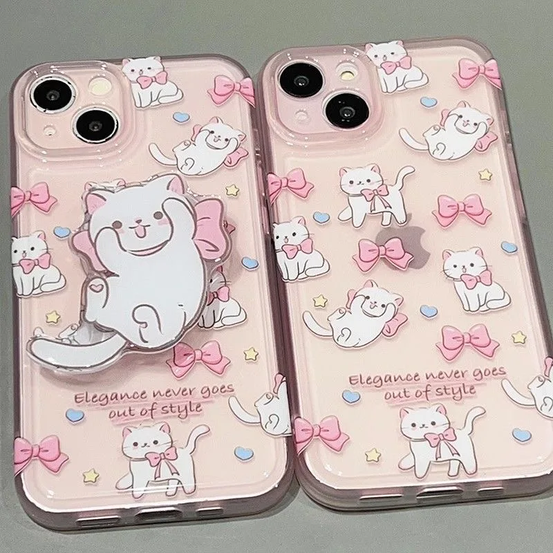Luxury pink bowknot cat bracket clear Soft Case protection for iPhone 16 15 13 12 11 14 Pro Max XS XR 7 8 16 Plus SE X Coque
Luxury pink bowknot cat bracket clear Soft Case protection for iPhone 16 15 13 12 11 14 Pro Max XS XR 7 8 16 Plus SE X Coque