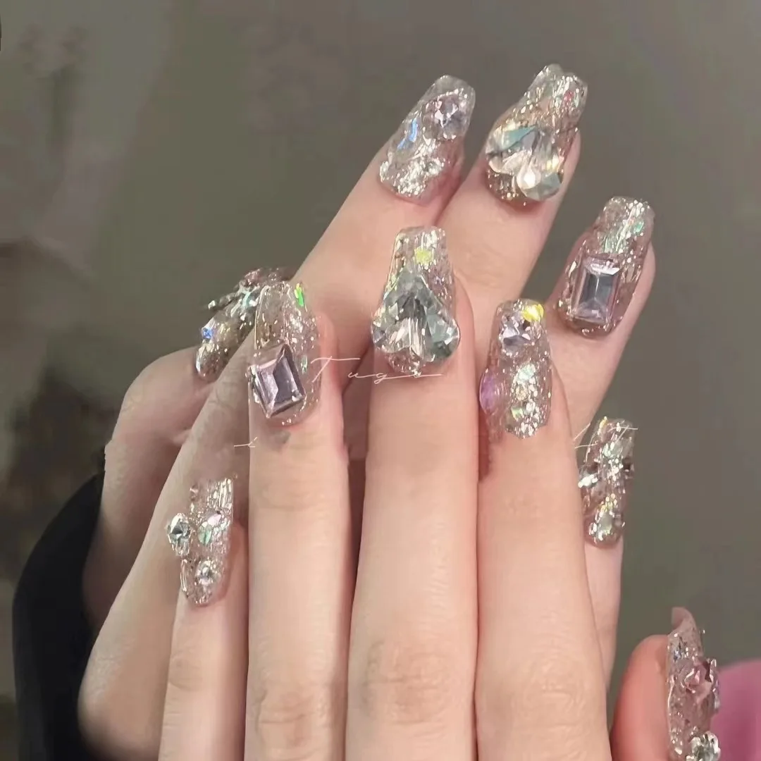 andmade Press on Nails with Rhinestone Hearts – Reusable Glitter False Nails, Removable Bling Nail Tips, Luxury Manicure Set for
andmade Press on Nails with Rhinestone Hearts – Reusable Glitter False Nails, Removable Bling Nail Tips, Luxury Manicure Set for