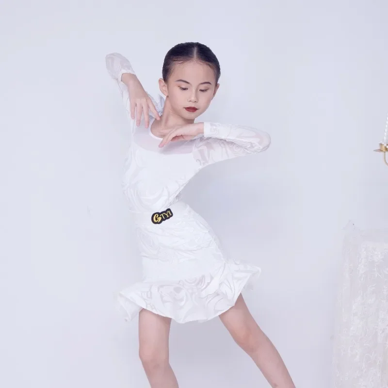 Advanced Latin Dance Dress 2024 New Summer Girls' Practice Performance Dress Children's Dance Split Set white long sleeve
Advanced Latin Dance Dress 2024 New Summer Girls' Practice Performance Dress Children's Dance Split Set white long sleeve