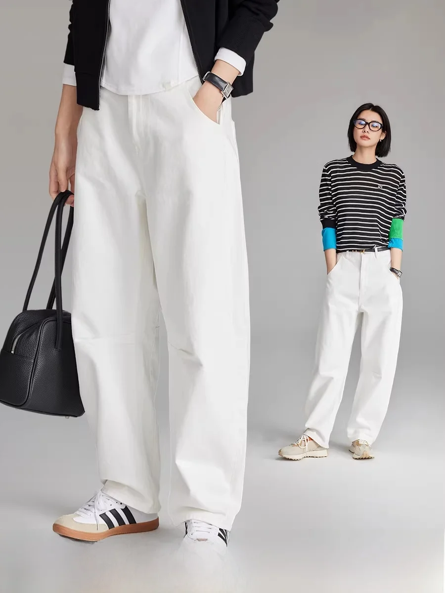 Универсальные прямые дугообразные джинсы, женские весенне-осенние хлопковые удобные дышащие однотонные повседневные брюки в стиле ретро
Универсальные прямые дугообразные джинсы, женские весенне-осенние хлопковые удобные дышащие однотонные повседневные брюки в стиле ретро