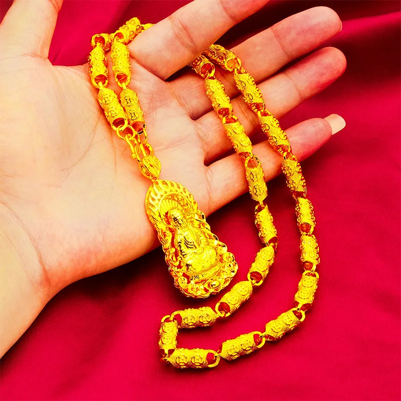 Luxury Zen AU999 24K Gold Men's Guanyin-Coin Necklace! 60cm Glamour for Tang Suit/Business Wear, Peace-Wealth Meaning
Luxury Zen AU999 24K Gold Men's Guanyin-Coin Necklace! 60cm Glamour for Tang Suit/Business Wear, Peace-Wealth Meaning