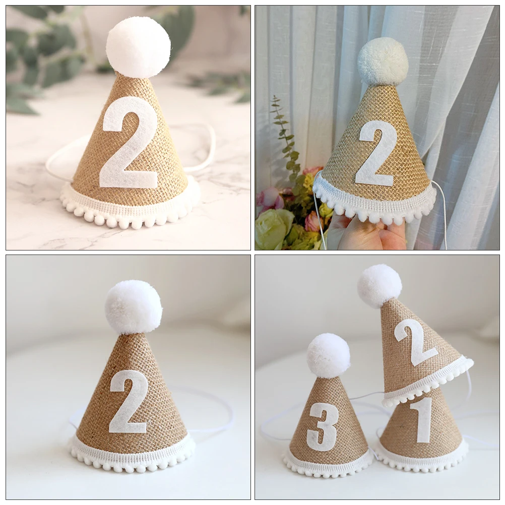 1 pc Linen Birthday Hat For Baby Kids Children Party Hats Adorable Photo Prop Costume Accessory With Ball Decoration
1 pc Linen Birthday Hat For Baby Kids Children Party Hats Adorable Photo Prop Costume Accessory With Ball Decoration