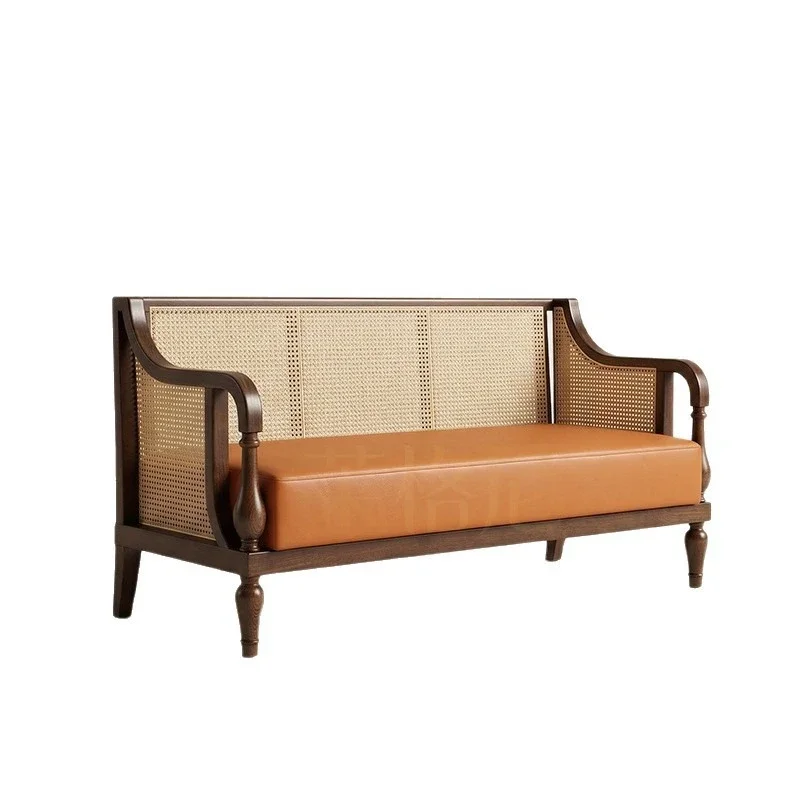 New Chinese ash wood solid wood rattan sofa, hotel restaurant booth
New Chinese ash wood solid wood rattan sofa, hotel restaurant booth