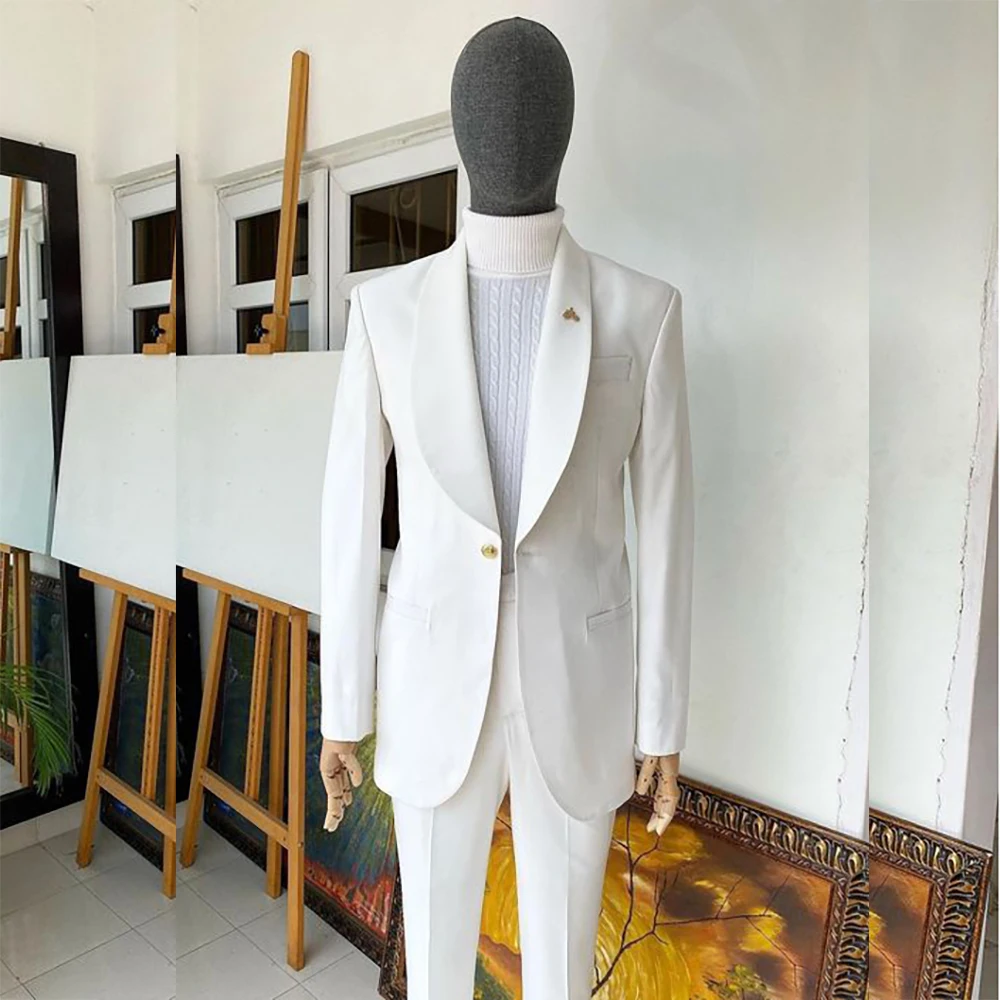 White Wedding Men's Suits Blazer Single Breasted Shawl Lapel Elegant 2 Piece Jacket Pants Formal Party Male Clothing Ropa Hombre
White Wedding Men's Suits Blazer Single Breasted Shawl Lapel Elegant 2 Piece Jacket Pants Formal Party Male Clothing Ropa Hombre