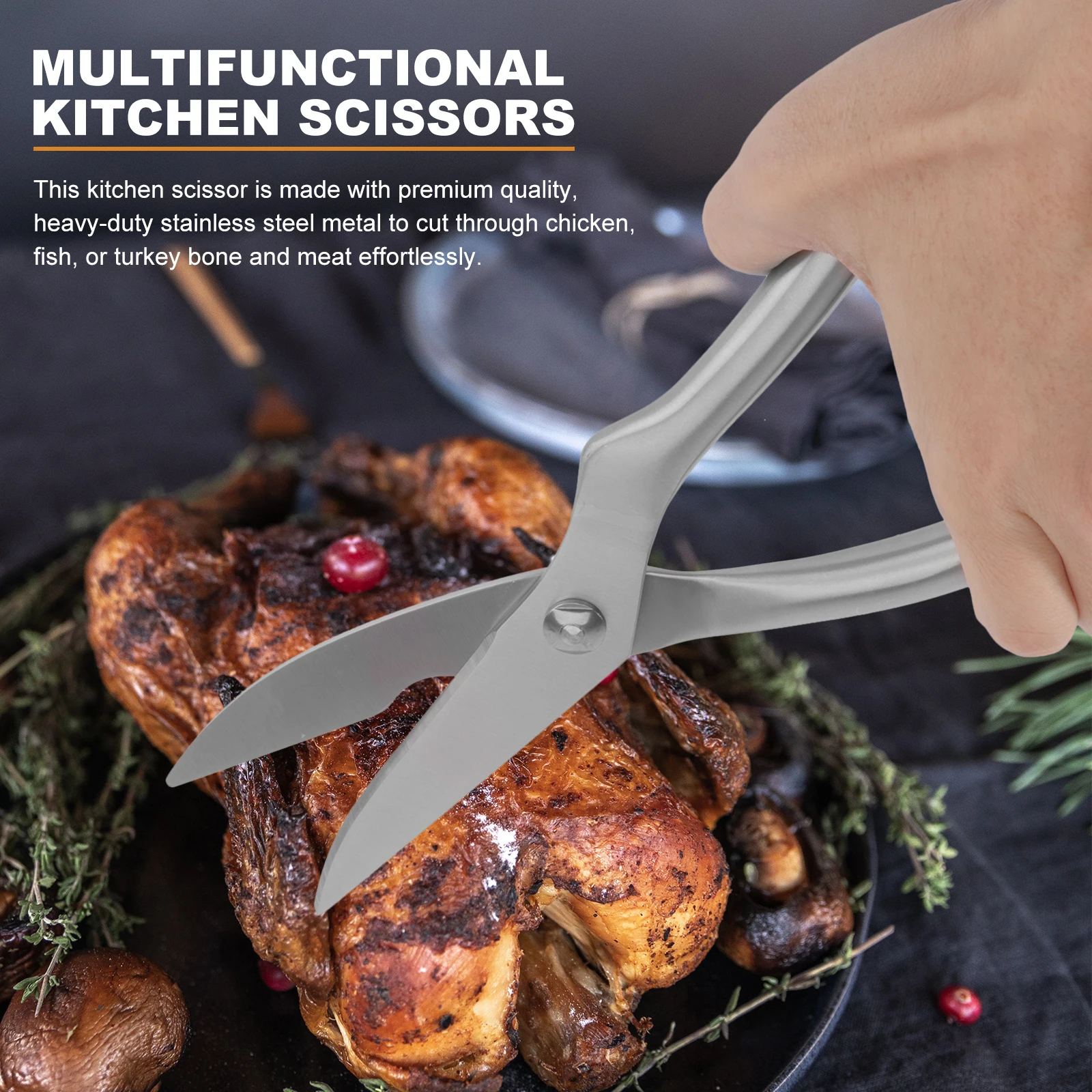 Stainless Steel Multifunction Kitchen Scissors Ultra Blades for Poultry Fish Lobster Vegetables Bbq Heavy Duty Spring
Stainless Steel Multifunction Kitchen Scissors Ultra Blades for Poultry Fish Lobster Vegetables Bbq Heavy Duty Spring