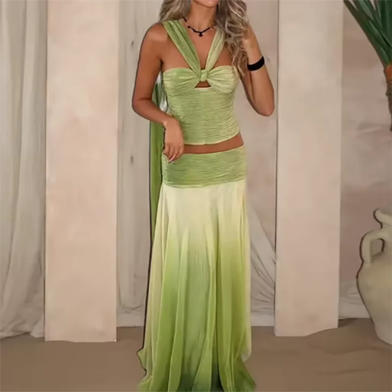 Leisure Backless Holiday Set New Summer Sleeveless Top + Pleated Skirt Party Suit Fashion Gradient Off Shoulder Women's Outfits
Leisure Backless Holiday Set New Summer Sleeveless Top + Pleated Skirt Party Suit Fashion Gradient Off Shoulder Women's Outfits