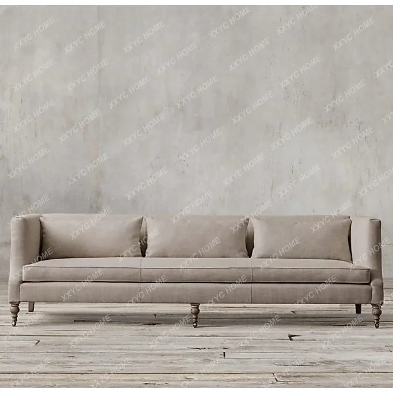 ML Furniture: Simple vintage cotton and linen fabric single sofa, country three-seater sofa
ML Furniture: Simple vintage cotton and linen fabric single sofa, country three-seater sofa